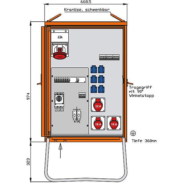 WALTHER-WERKE Verteilerschrank 55kVA WV0363R1